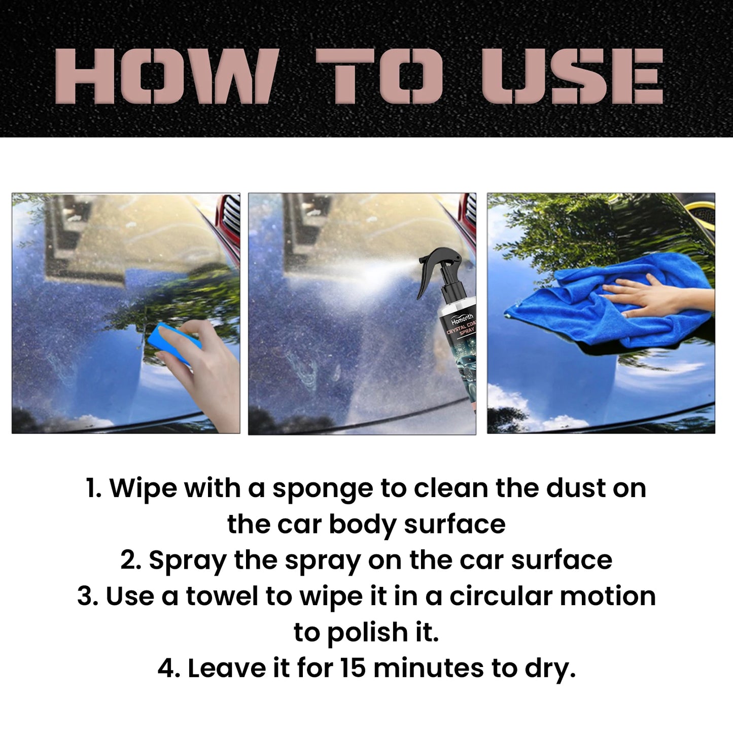 Automotive Coating Ceramic Spray To Clean Water Stains And Dirt To Red