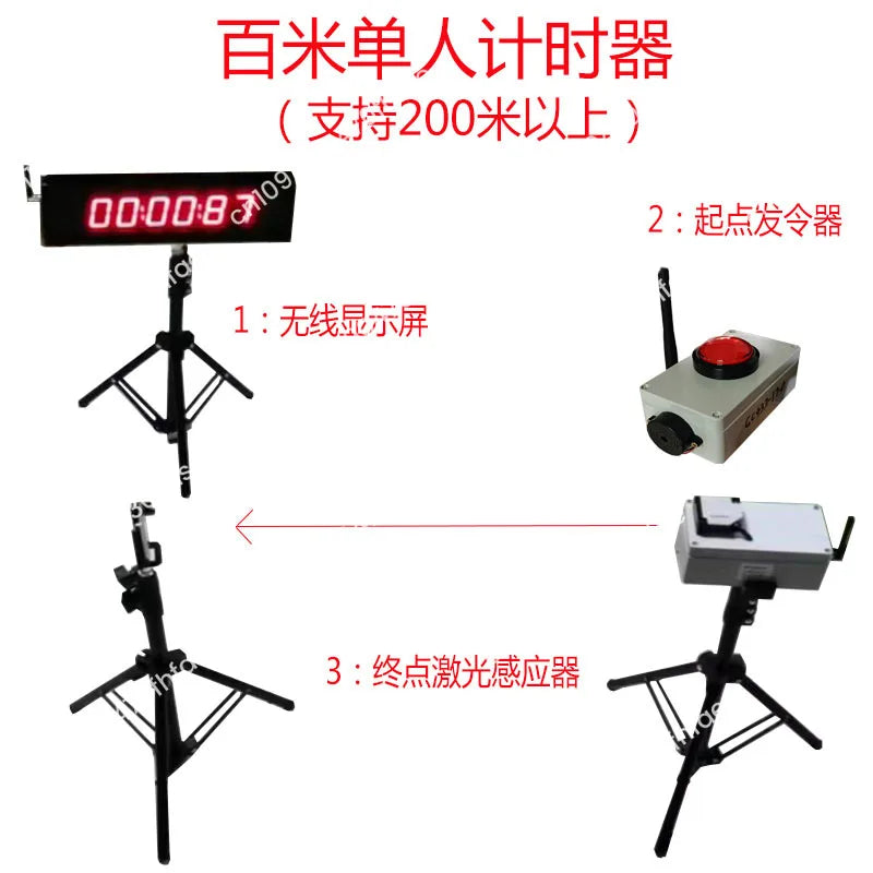 Wireless infrared laser timer, slide bike, shuttle run, gymkhana 100m sprint test, racing car, 5m three-way