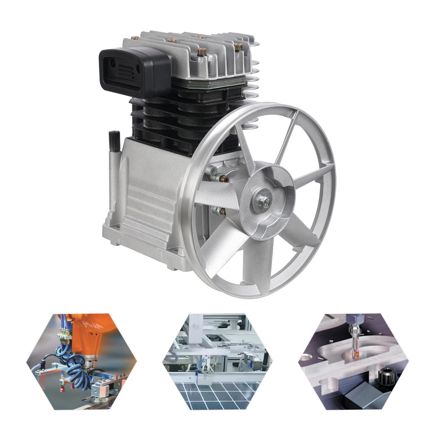 2200w Single Stage Twin Cylinder Air Compressor Pump Head