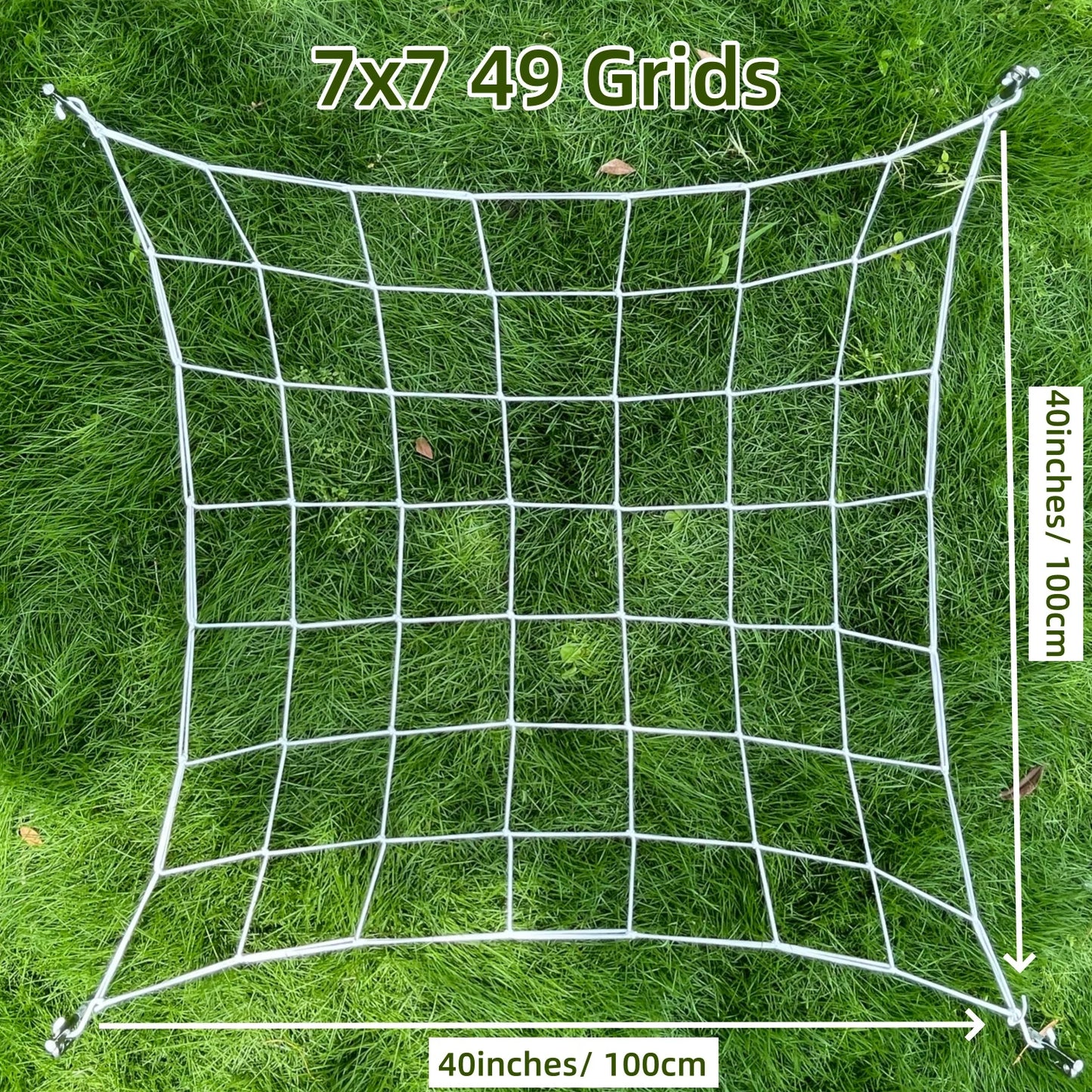 4'' Mesh Grow Tent Trellis Netting, Heavy-Duty Elastic Plant Net with Steel Hooks, Flexible Hydroponics Support for Horticulture