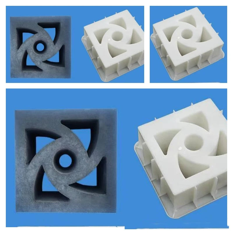 Wall Plastic Ventilation Tile Mold, Traditional 3D Geo Paver Mold, Hollow Square, Strong Concrete Cement Brick for Floor Decor