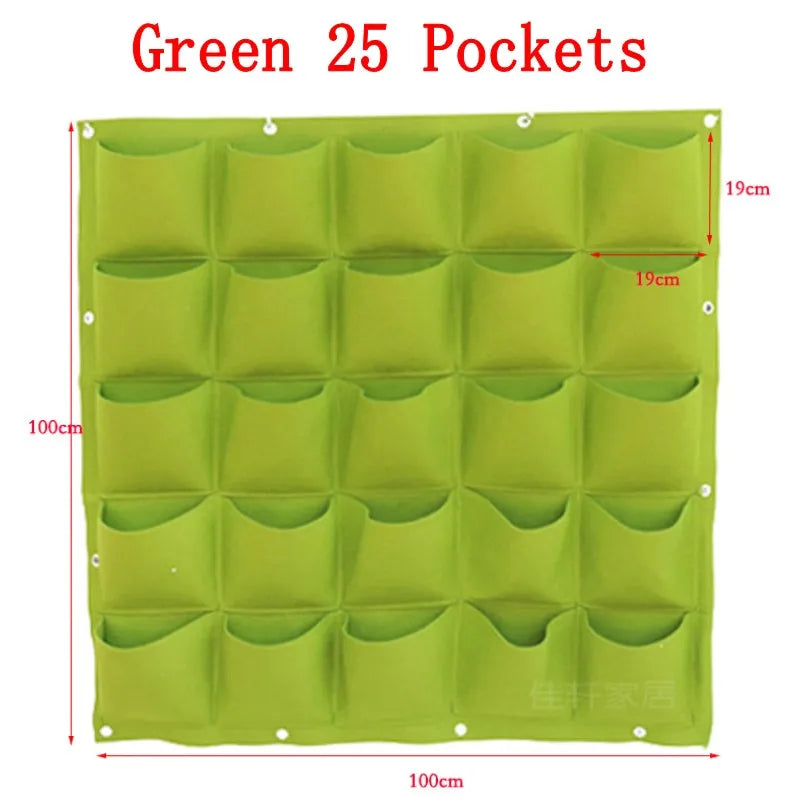 Black Green Wall Hanging Planting Bags Flower Pot Grow Bag Garden Planter Vertical Suculentas Plant Pot Home Decor Accessories