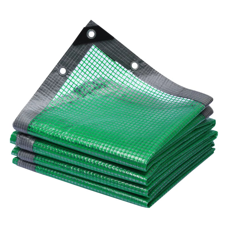 0.3mm PE Film Grid Mesh Tarpaulin Garden Plant Succulent Cover Shed Keep Warm Rainproof Cloth Canopy Awning Balcony Fence Net