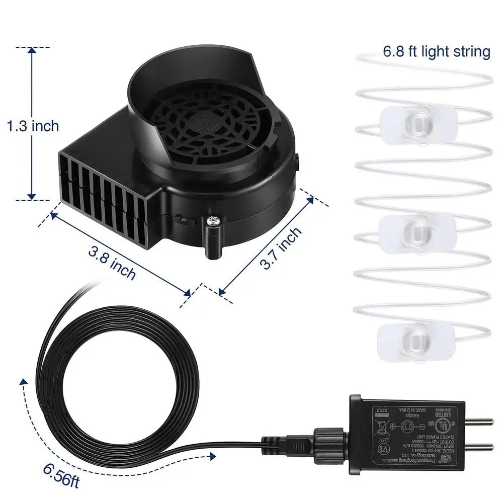 Inflatable Air Blower Portable Mini Air Blower With LED Light String Replacement Blower Fan for Halloween Xtmas Garden Decor