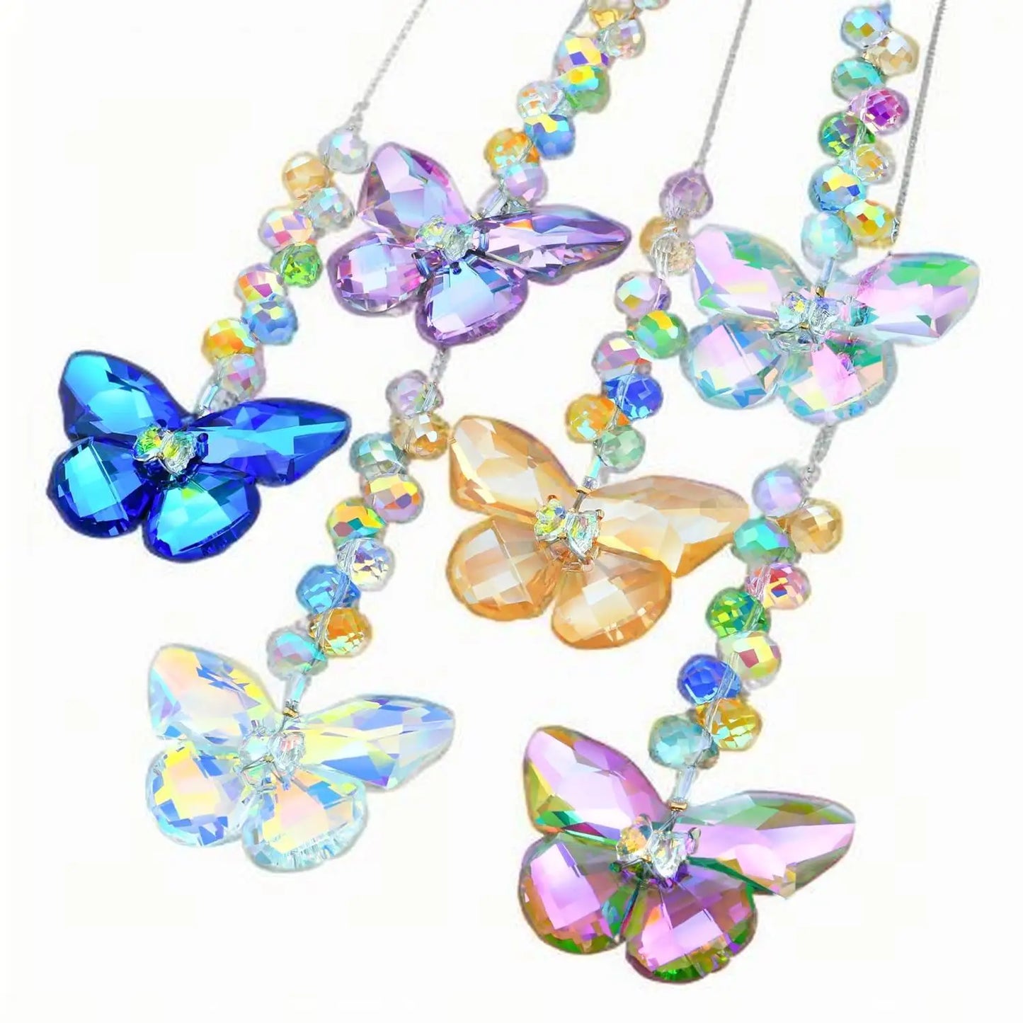 Crystal Butterfly Suncatchers for Window Hanging Ornaments, Rainbow Maker Sun Catchers Indoor Outdoor Patio Garden Decor Gifts