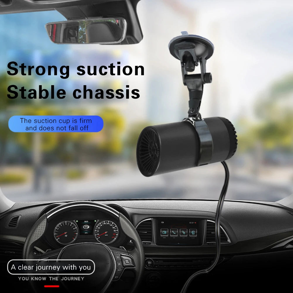 12V Car Heater Fan Cars Window Windshield Defogging Defrosting Auxiliary Heater Electric Fan Heater Portable Fan With Bracket