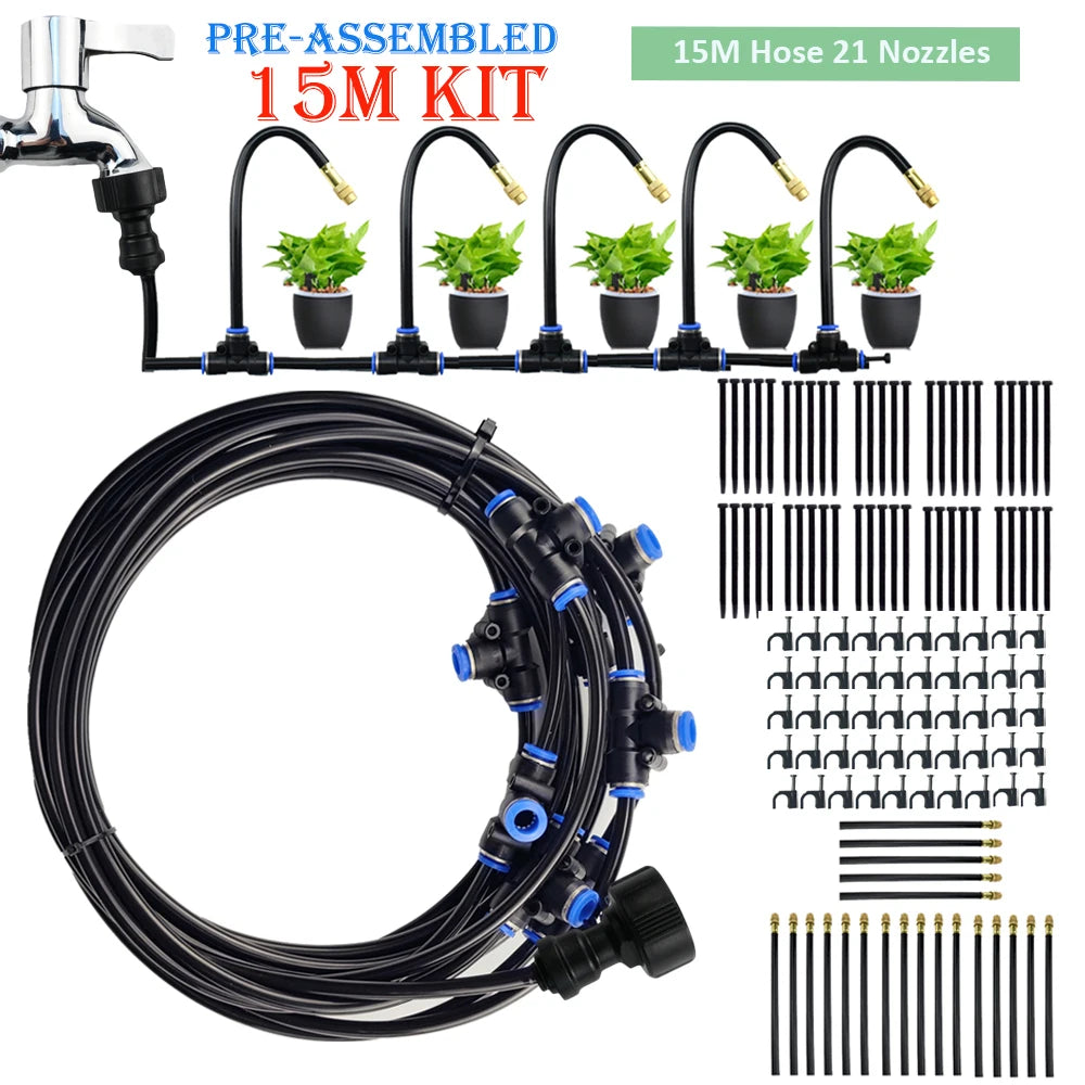 DIY 5-20M Free Bending Universal Spray Kit for Backyard Garden Irrigation Sprinkler Dust Removal Misting Cooling Humidification