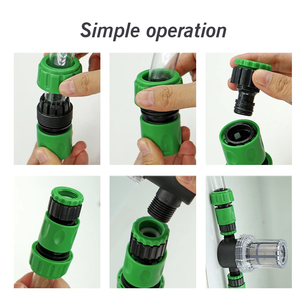10-200 Mesh Filter 1/2" Garden Hose Filter 16mm Pacifier Quick Connector Agricultural Irrigation Pipe Tube Prefilter Percolator