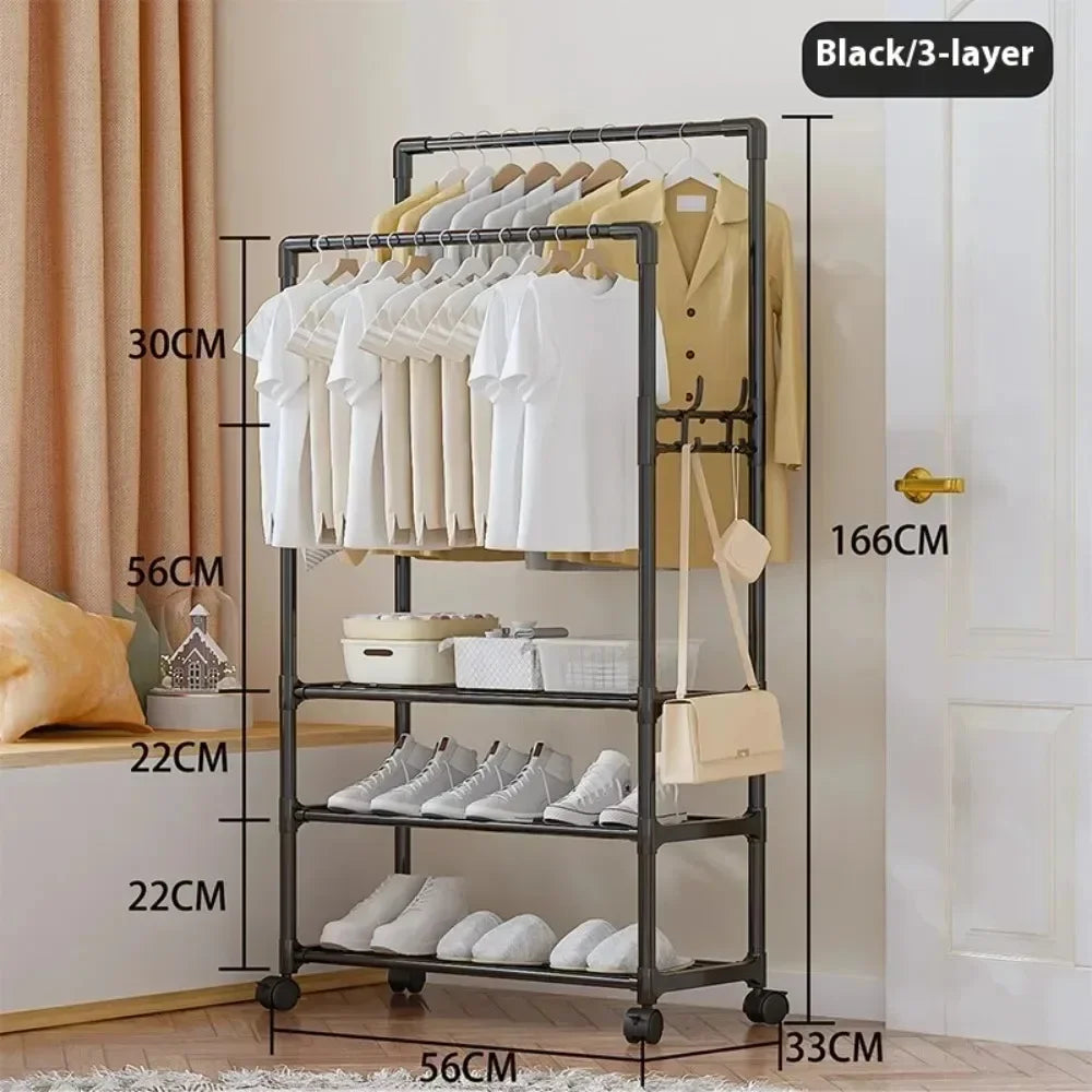 Furniture for Room Clothing Rack Clothes Arara Floor Coat Rack Porte Manteau Mural Hanger Iron Bamboo Wall Shelf Racks Metal