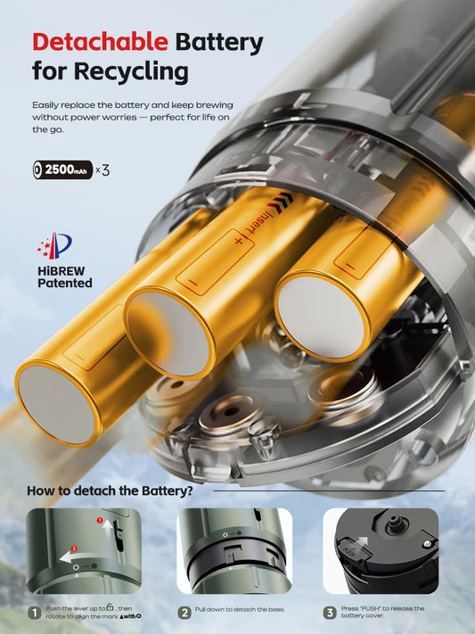 HiBREW Portable Espresso Coffee Machine for Car & Home Camping Coffee Maker Fit Nespresso Dolce Capsule Powder H4C