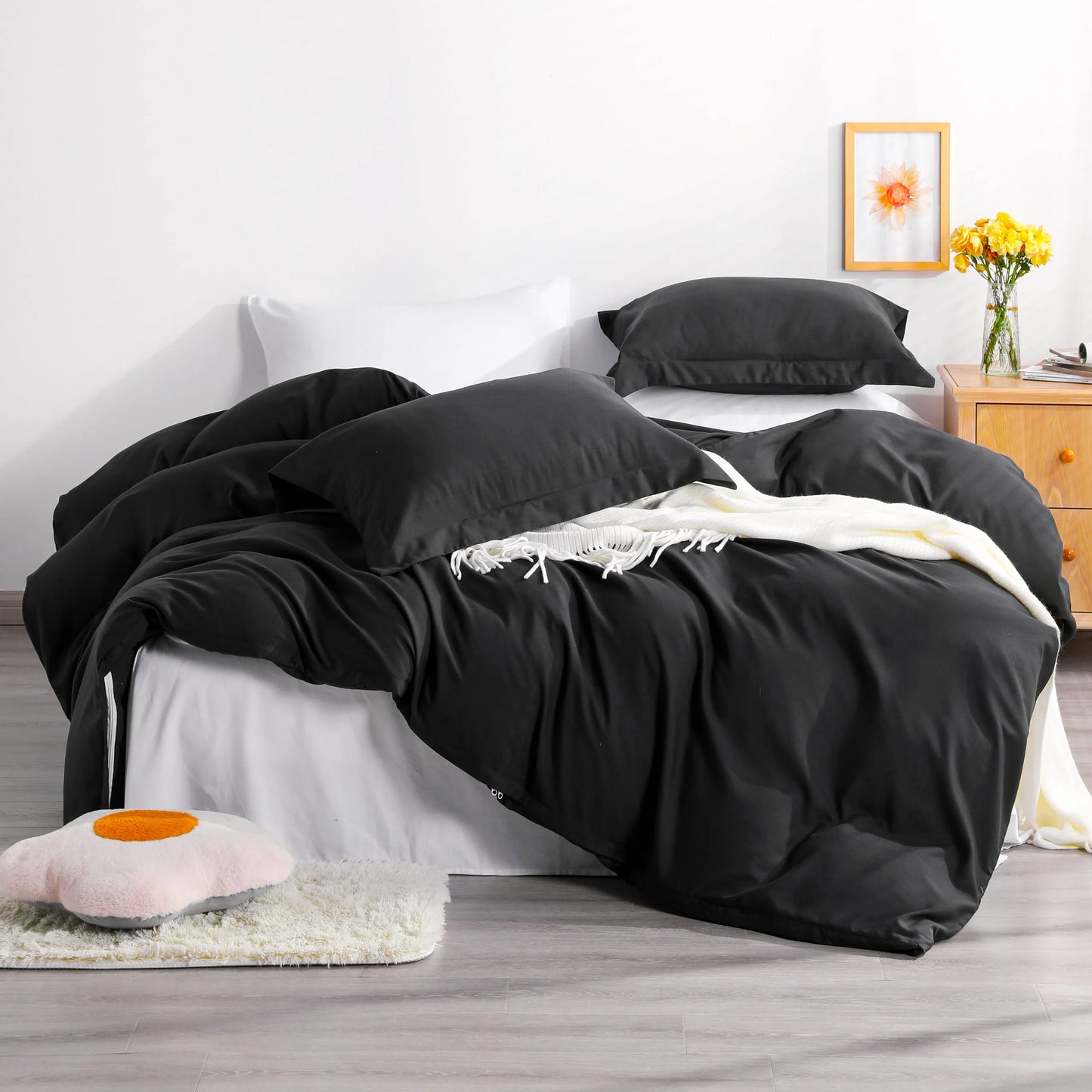 Ntbay 3-Piece Ultra Soft Microfiber Duvet Cover Set, nclude with Corner Ties and Pillow Shams