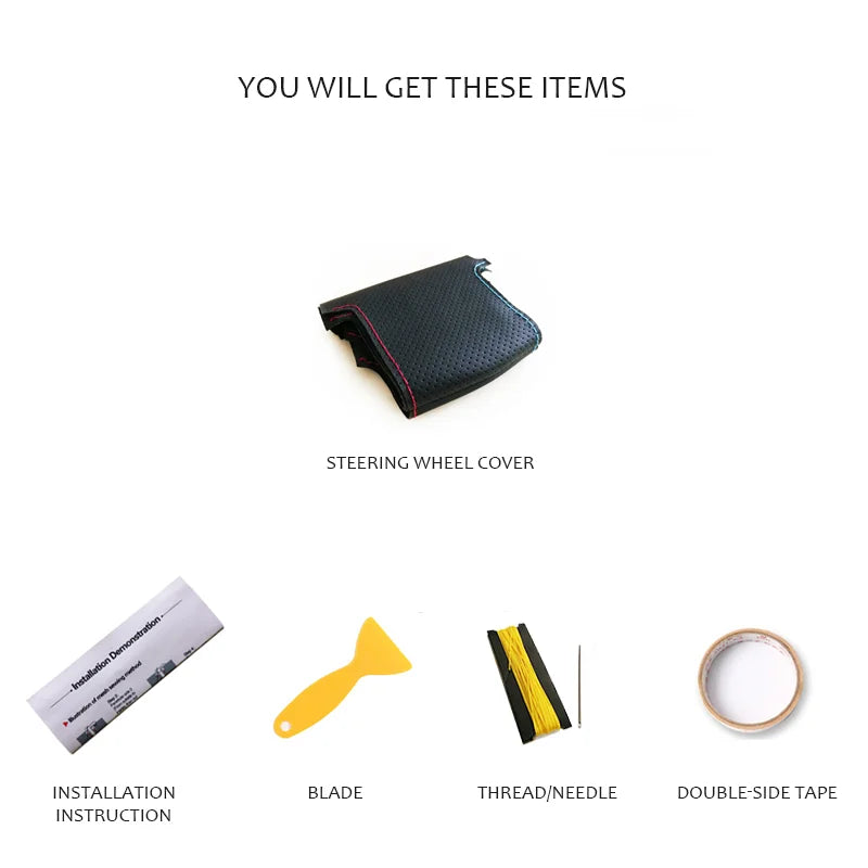 DIY Beige Leather Car Steering Wheel Cover For Volvo S80 XC70 V70 2006-2010