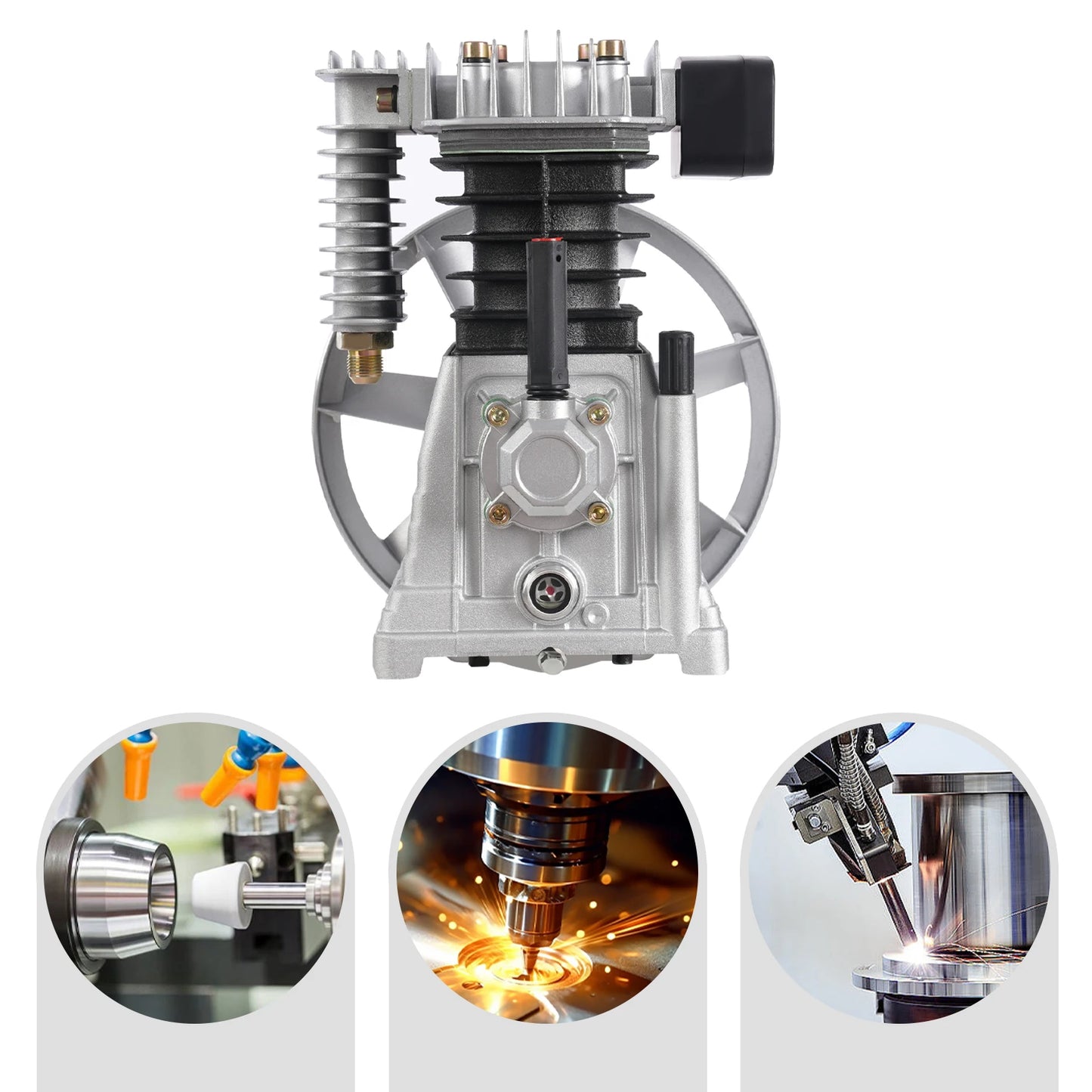2200w Single Stage Twin Cylinder Air Compressor Pump Head
