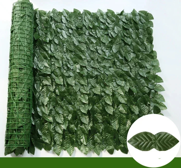 Artificial Leaf Privacy Fence Screen Fake Hedge Panels Balcony Screen Ivy Leaves Fence Screen for Wall Garden Patio Decor