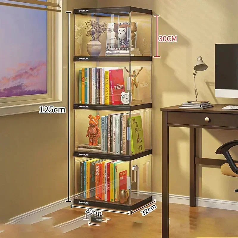 Nordic Living Room Display Cabinet Bookshelf Storage Organizer Modern Design Cabinet With With Lights Home Decor Furniture