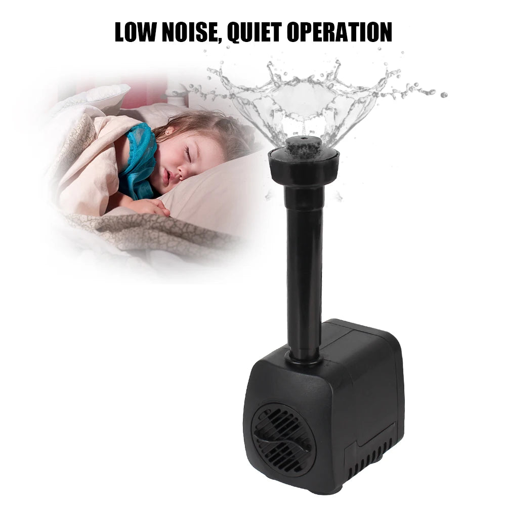 Garden Aquarium Fountain EU Plug with 12 LED Light Water Pump Waterproof Ultra-quiet with Power Cord 15 W