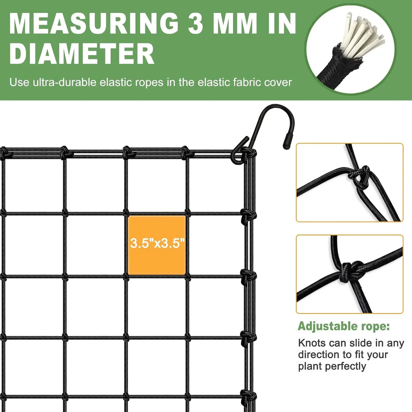 Plant netting for climbing Growing Tent Stretchable Mesh Trellis Net Plant With 4 Hooks For Garden Vegetables Vine Plants
