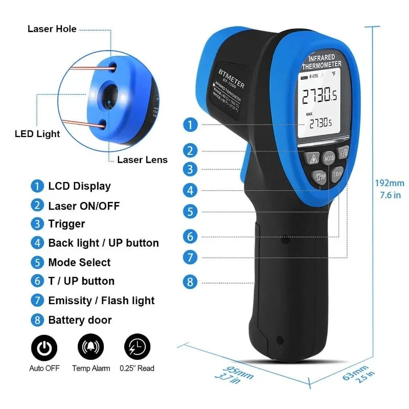 High Temp Infrared Thermometer Gun