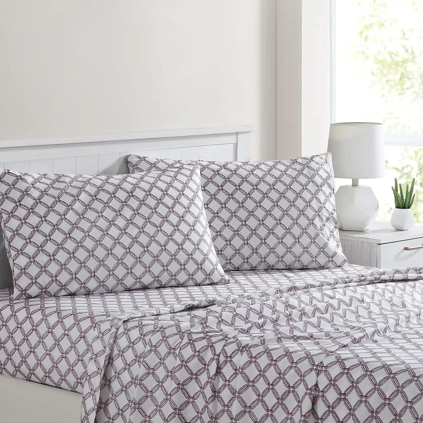 4-Piece Bedding Sheets & Pillowcase Set, Printed Extra Soft Deep Pocket Up To 16 Inch Mattress Forever Roses, Bedding Set