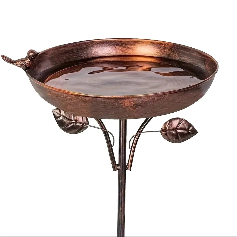 Garden Decor Iron Bird Feeder Plugin Large Capacity Convenient Bird Bathtub Durable Retro Bird Feeding Dish Container