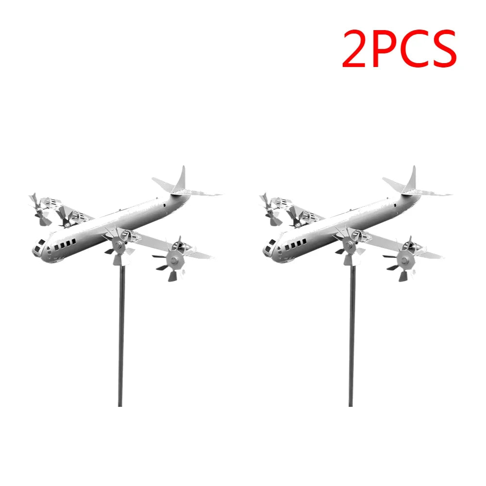 1-2PCS 3D Cub Wind Spinner Plane Metal Airplane Weather Vane Outdoor Roof Wind Direction Indicator Weather Vane Garden Decor New