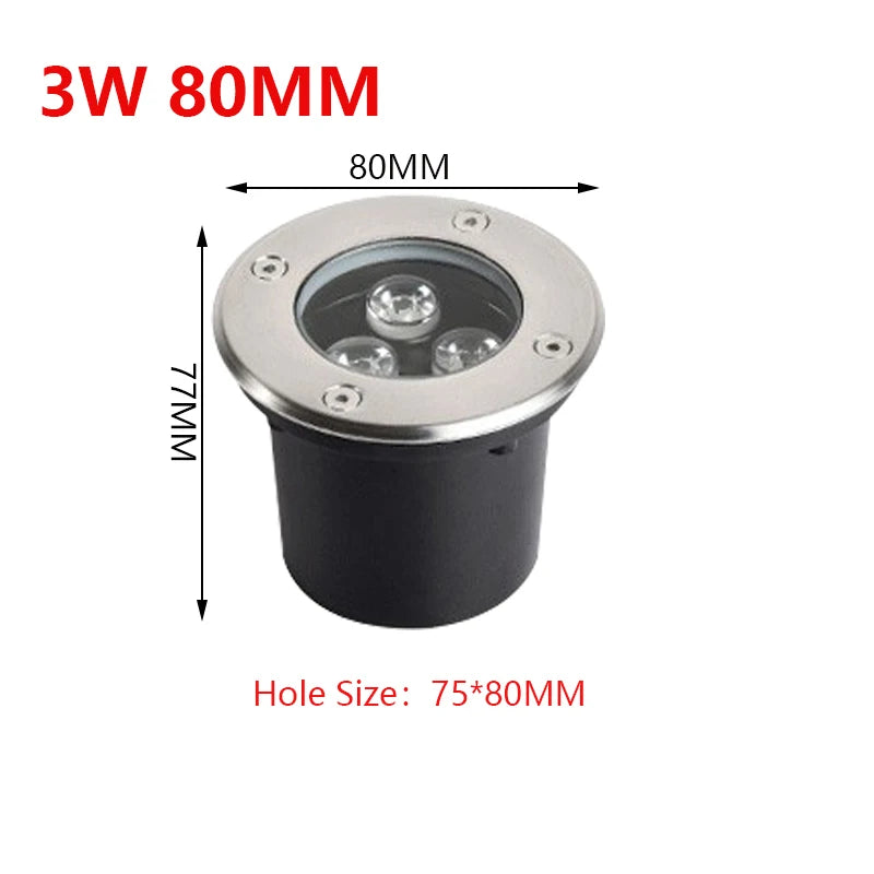 LED Garden Light Underground 3W 5W 7W 10W Waterproof IP67 Outdoor Floor Recessed Spotlight Outside Deck Lighting 220V DC12V24V