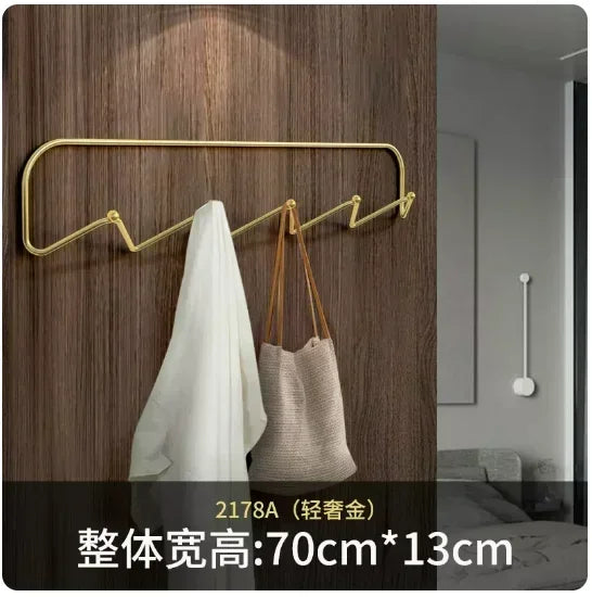 Nordic Clothes Hat Rack Creative Wall Hanging Hooks, Simple Bedroom Coat Hanger, Light Luxury Design, Bathroom Organizer