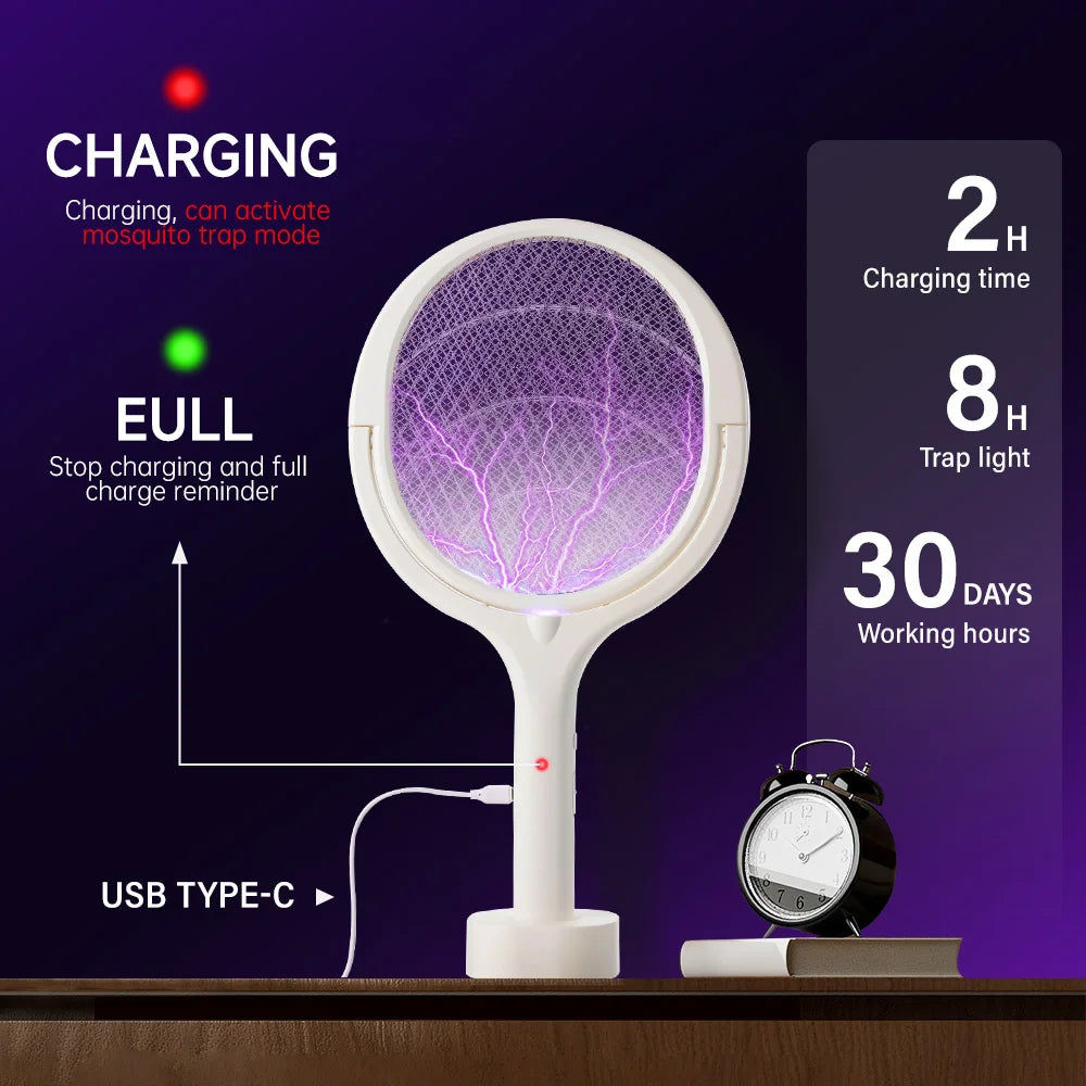 3500V 5in1 Mosquito Killer Lamp Multicunctional Angle Adjustable Bug Zapper Electric USB Rechargeable Mosquito Fly Bat Swatter