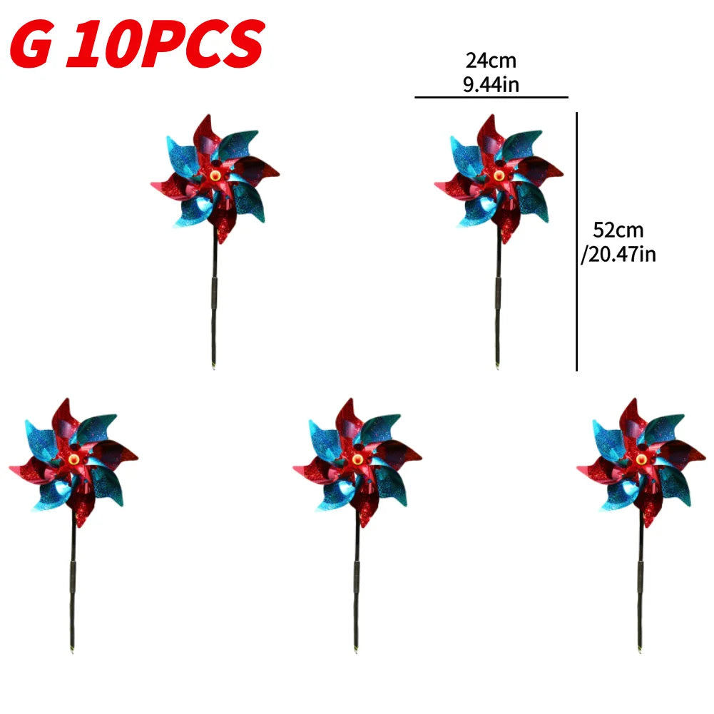 5/10PCS Bird Repeller Reflective Windmill Pinwheel Bird-Scaring Windmill Spinner for Garden Lawn Yard Decor and Keep Birds Away