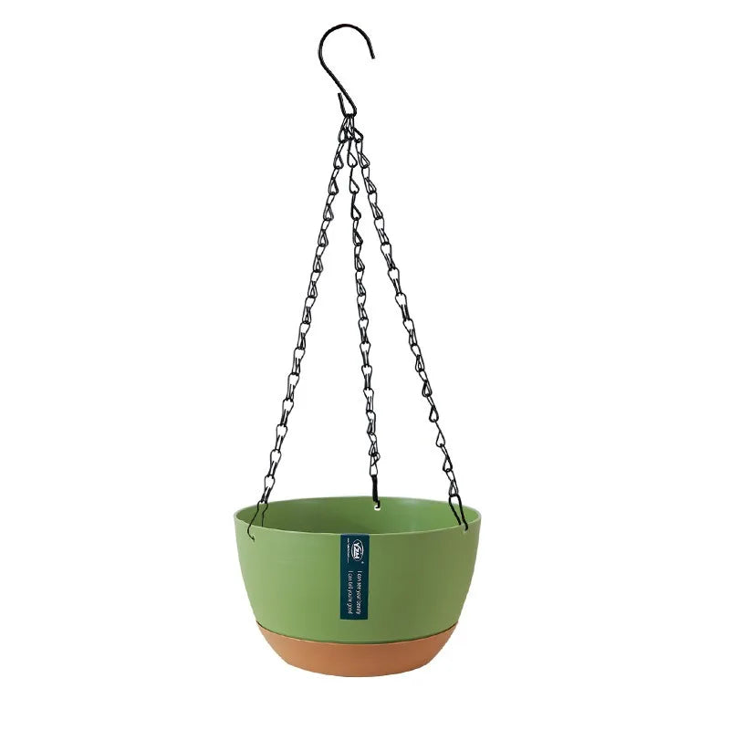 1pcs Nordic Hanging Basket Planter with Chains Thickened Resin Wall-Mounted Flower Pot for Balcony Home Decor