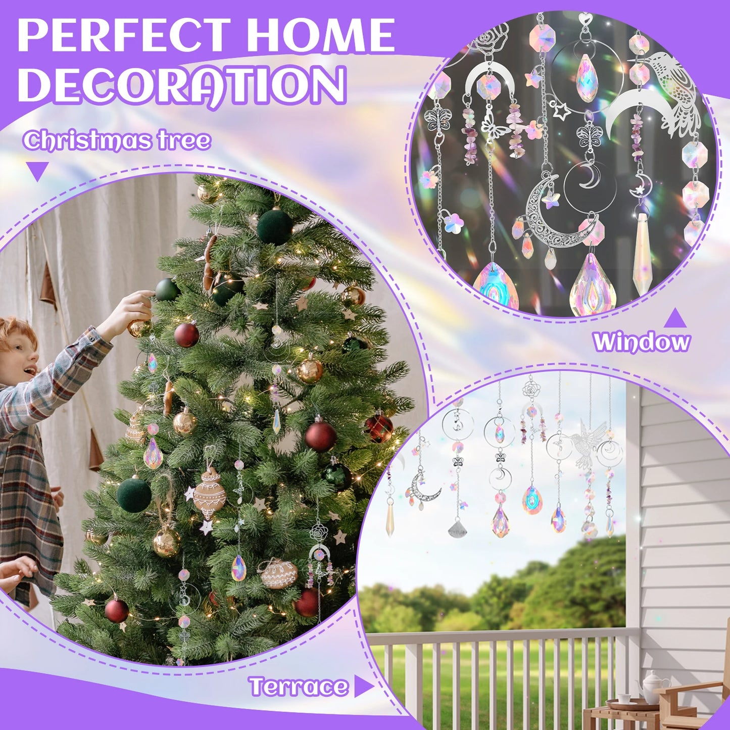 Sun Catchers Making Kits Craft for Garden Window Home Decor Crystal Suncatchers DIY Wind Chime Sun Catchers Making Kit Gifts
