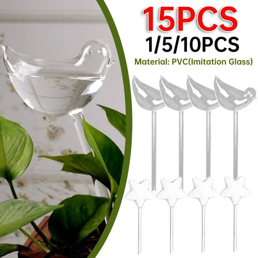 1-15PC Automatic Plant Watering Bulbs Self Watering Bird Shape Water Device Drip Irrigation System for Home Garden Flower Plants