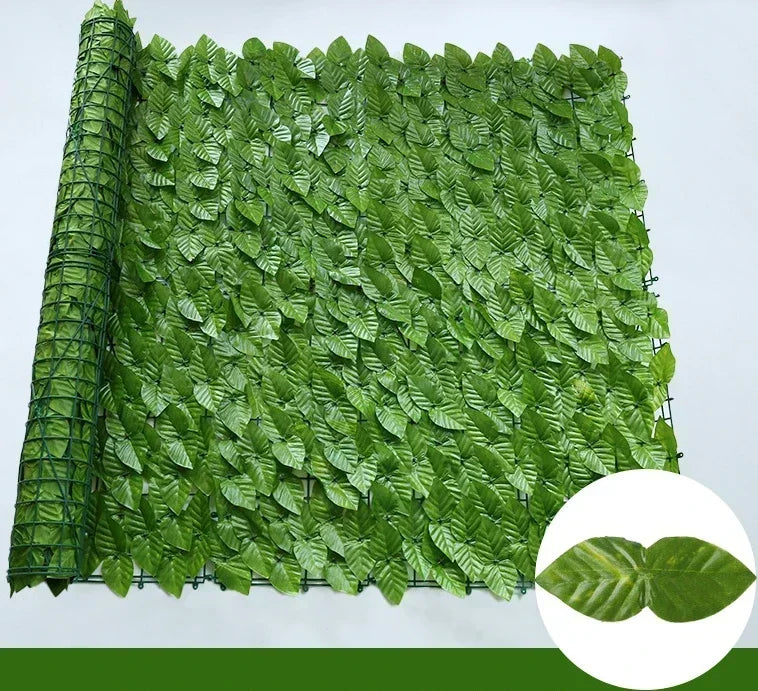 Artificial Leaf Privacy Fence Screen Fake Hedge Panels Balcony Screen Ivy Leaves Fence Screen for Wall Garden Patio Decor