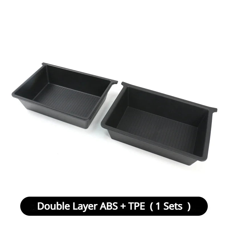 Front Underseat Storage Box for Tesla Model X Car Seat Push Pull Drawer TPE Hidden Storage Boxes Car Interior Accessories 2023