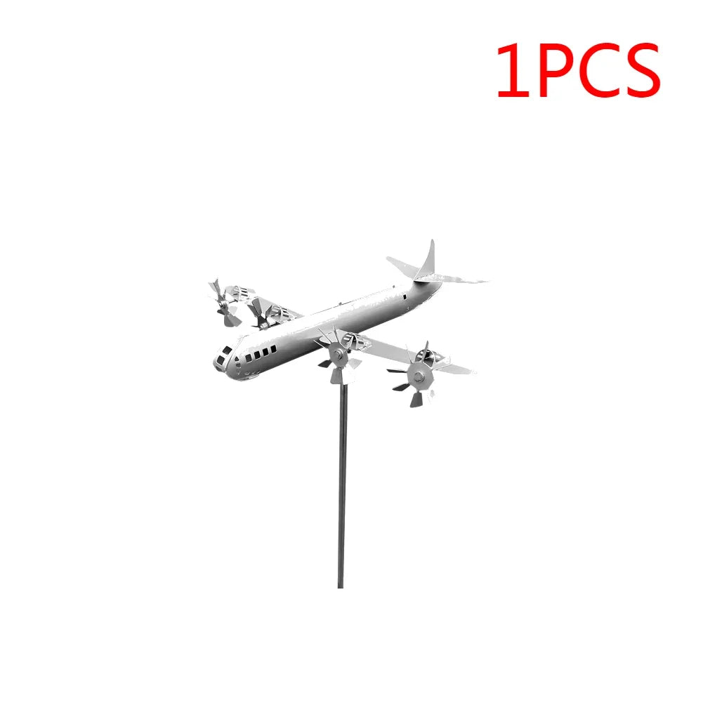 1-2PCS 3D Cub Wind Spinner Plane Metal Airplane Weather Vane Outdoor Roof Wind Direction Indicator Weather Vane Garden Decor New