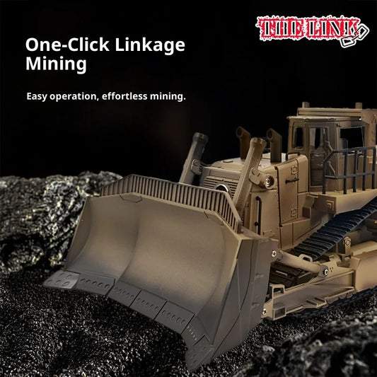 1/18 Rc Truck Alloy Tractor Thelink 1318 Remote Controlled Bulldozer D9r Collaborative Engineering Trucks Boy Toys Huina1554