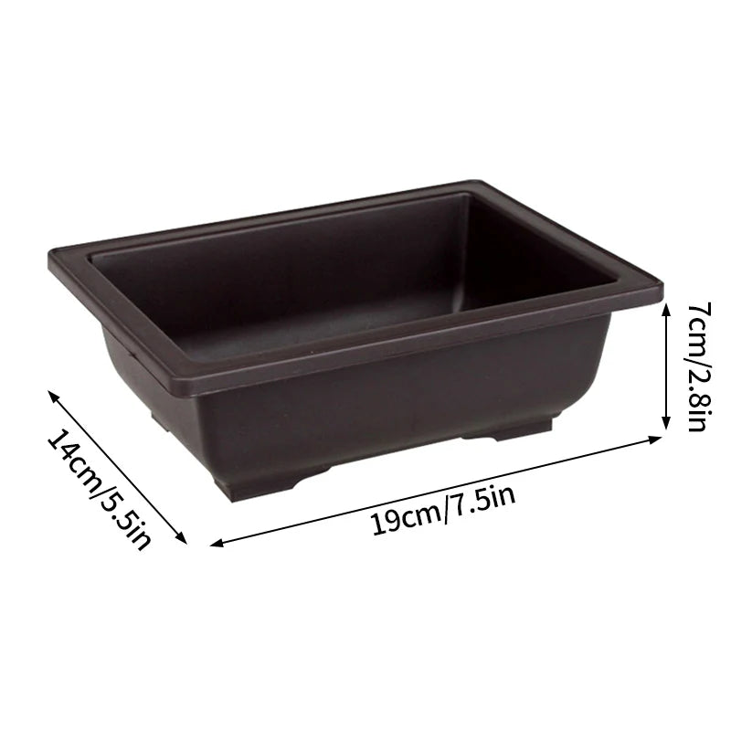Rectangular Flowerpots Plastic Bonsai Plants Pot Square for Flower Balcony Garden Yard Landscape Bonsai Pot Trays Home Decor