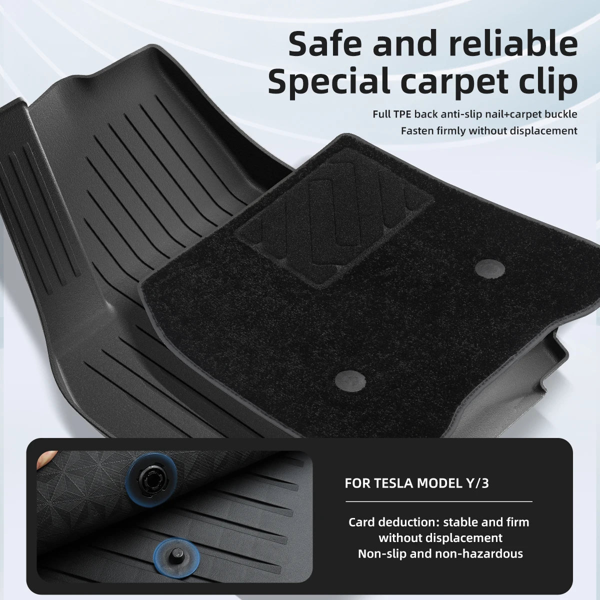 LUCKEASY For Tesla Model Y Floor Mat TPE Waterproof Wear-resistant Protective Mat Model 3 Foot Pad Car Interior Accessories