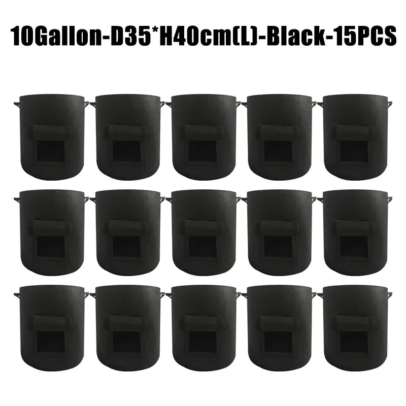 5/10Gallon Felt Plant Grow Bags Nonwoven Fabric Garden Potato Pot Greenhouse Vegetable Growing Bags Moisturizing Vertical Tools