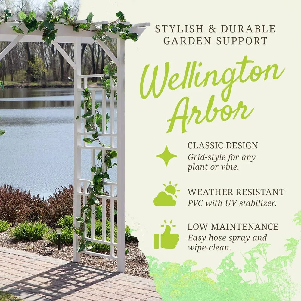 Outdoor Garden Arch, Wellington Arbor Trellis for Climbing Plants