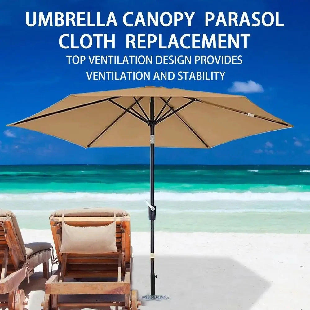 3M Parasol Replacement Cloth Without Stand Parasol Umbrella Cover Waterproof Sunshade Cloth Canopy Patio Garden Cover