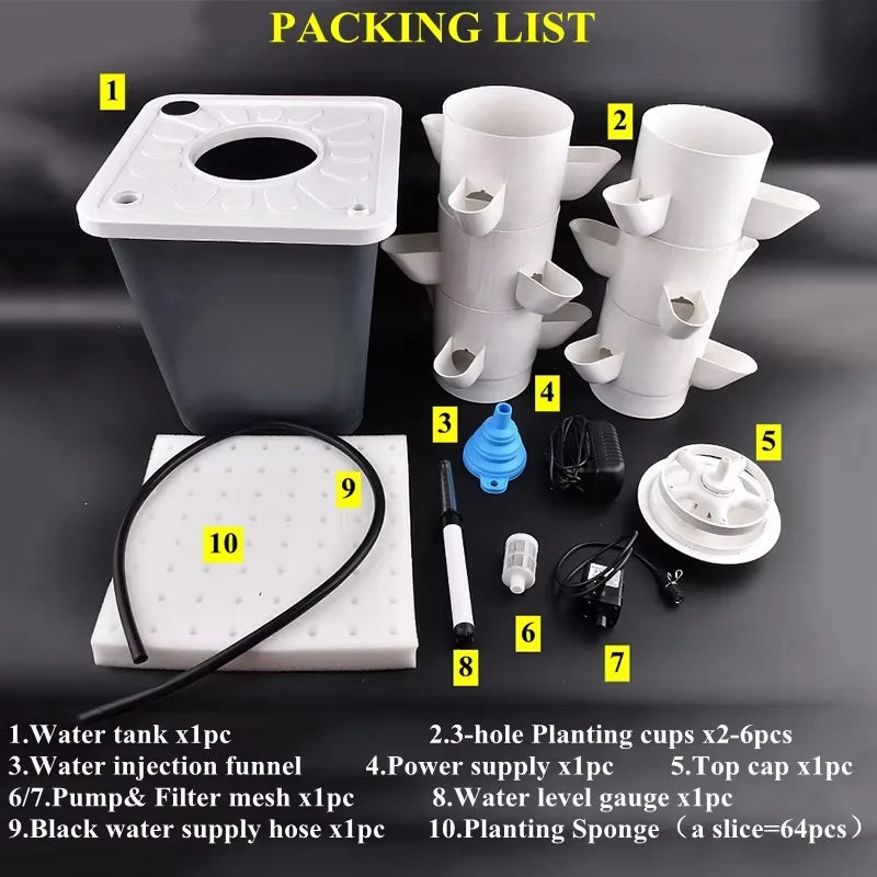 Hidroponia Garden Vertical Tower 14 Layer 70 Holes Torre Idroponica Verticale Hydroponics Growing System