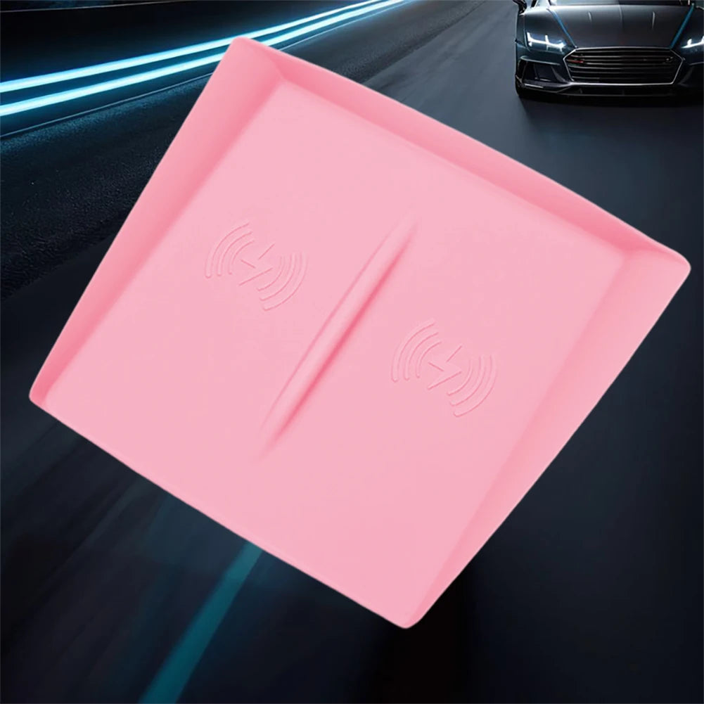 Wireless Charger Pad Silicone Mobile Phone Non-Slip Mat Scratch-Resistant Anti-Slip Charger Pad Cover for Tesla Model 3 Highland