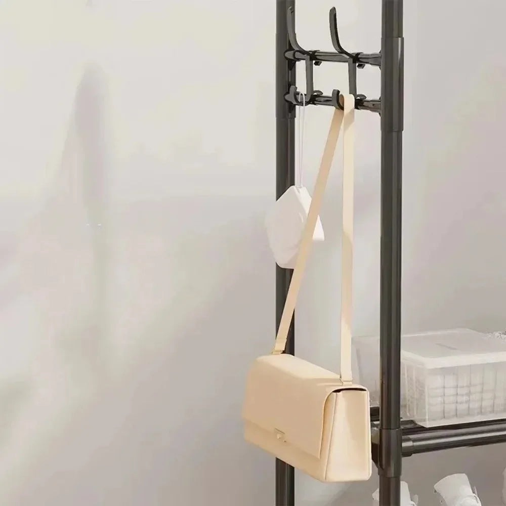 Furniture for Room Clothing Rack Clothes Arara Floor Coat Rack Porte Manteau Mural Hanger Iron Bamboo Wall Shelf Racks Metal