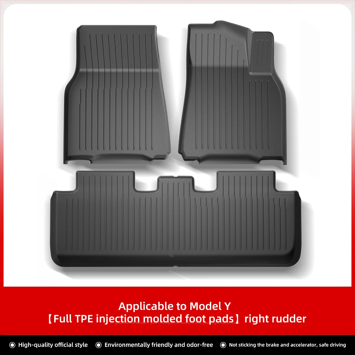 LUCKEASY For Tesla Model Y Floor Mat TPE Waterproof Wear-resistant Protective Mat Model 3 Foot Pad Car Interior Accessories