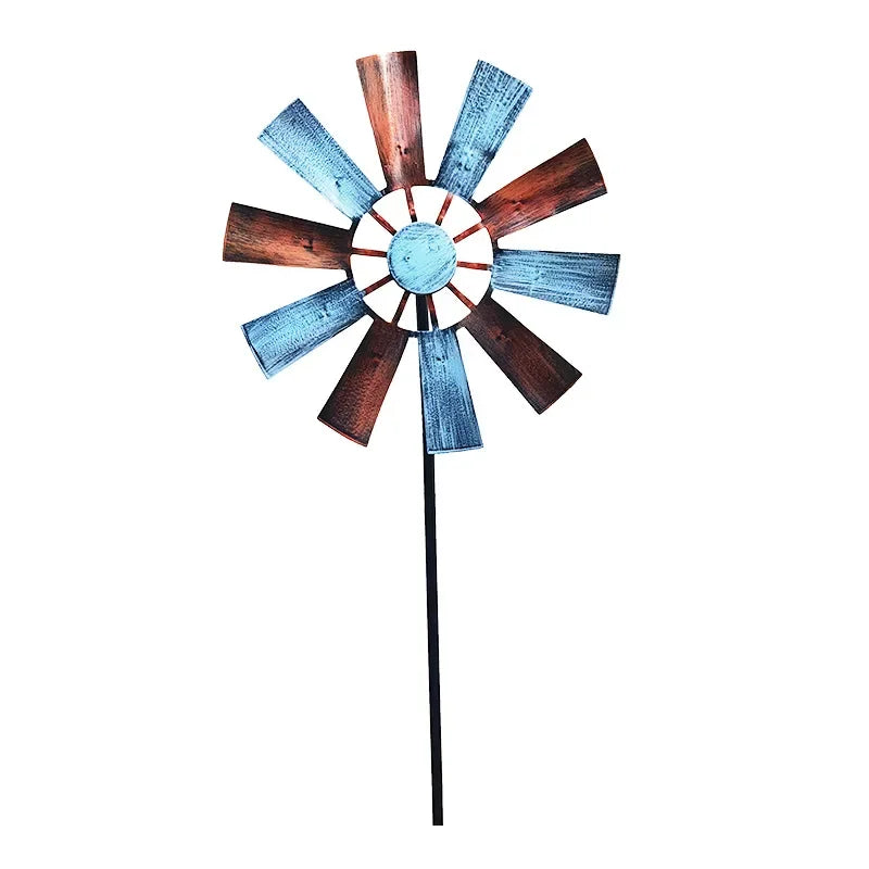 Wind Spinner Decorative Lawn Ornament Wind Mill Wind Sculpture Metal Windmill for Lawn Yard Outdoor Patio Decor Garden Windmill