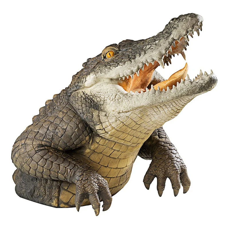 1 Piece Crocodile Head Courtyard Pond Floating Animal Ornaments Park Pool Simulation Ornaments Outdoor Decor Gardening