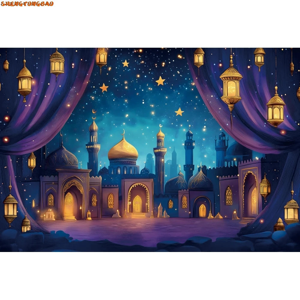 Arabian Moroccan Nights Photography Backdrop Aladdin Birthday Party Decor Banner Baby Shower Photo Background Photobooth Props
