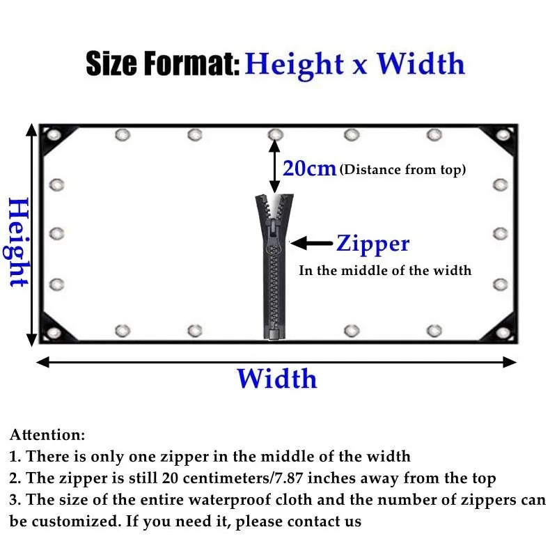 Thickness 0.3mm Tarpaulin Greenhouse Plant Canopy Garden Buildings Waterproof Cover With Double Head Zipper Terrace Clear Tarp