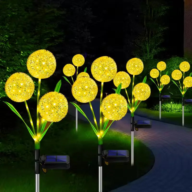 Solar LED Dandelion Lights Outdoor Waterproof LED Lamps dandelions solar garden light Backyard Lawn Landscape Decoration